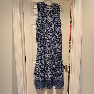 Floral Blue and White Maxi Dress